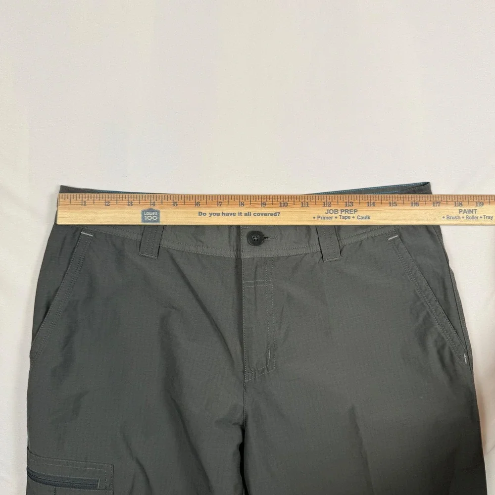 Columbia Mens Gray Ripstop Cargo Hiking Pants 34x32 Outdoor Lightweight Techwear